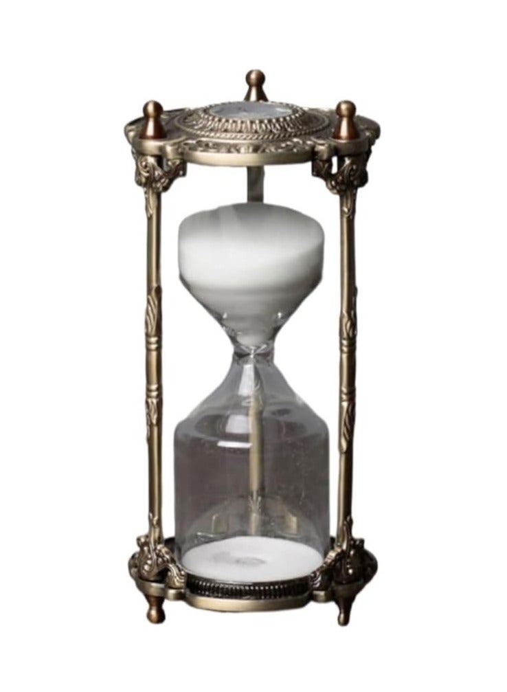 Elegant European Creative Hourglass Living Room Decor - 15 Minutes Unique Handmade Hourglass Decoration for Home and Office (Flower Pillar) - Image 1